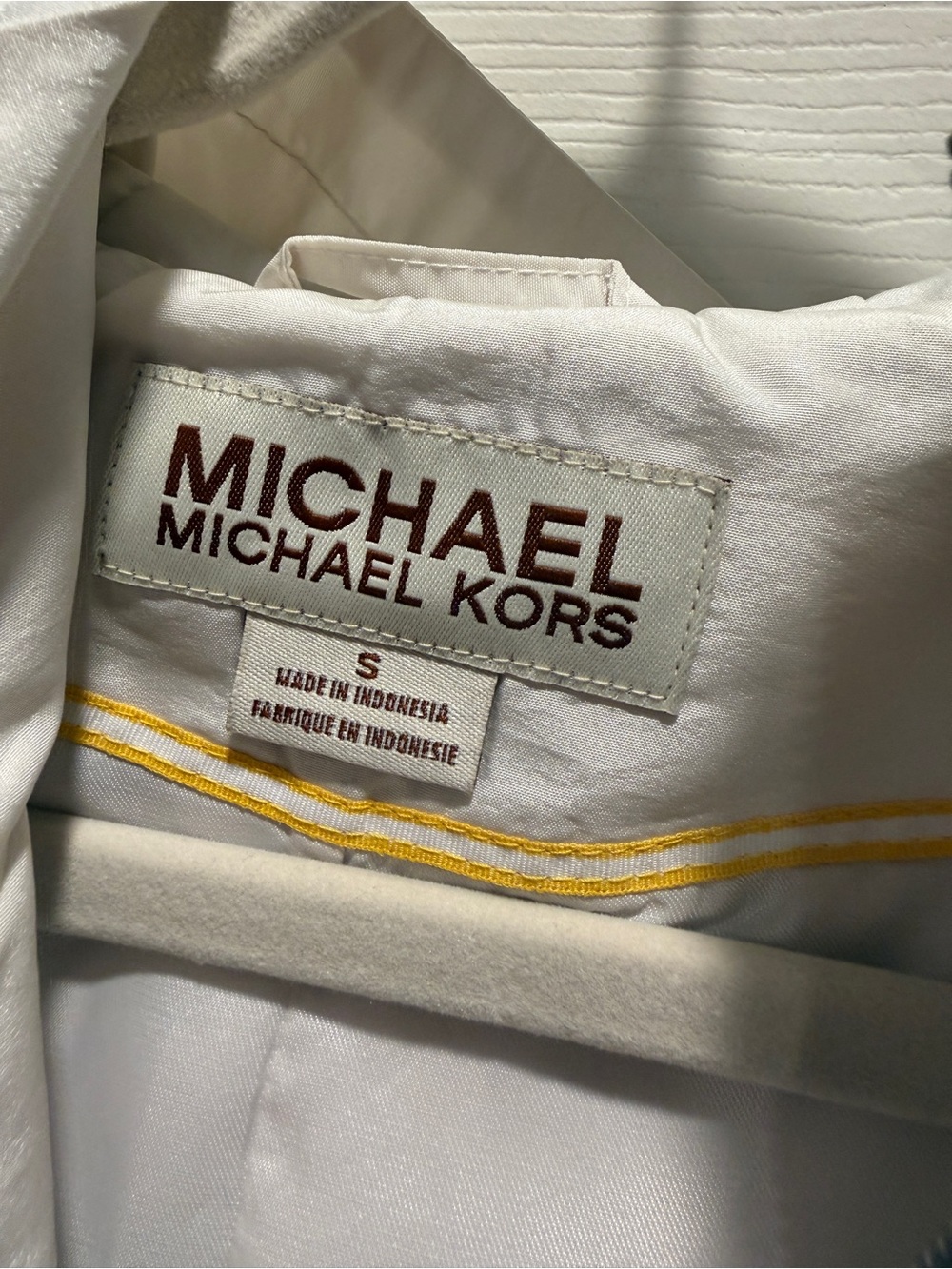 NWT Michael Kors Hooded Poncho Jacket White Cape Windbreaker Size S - Picture 6 of 16